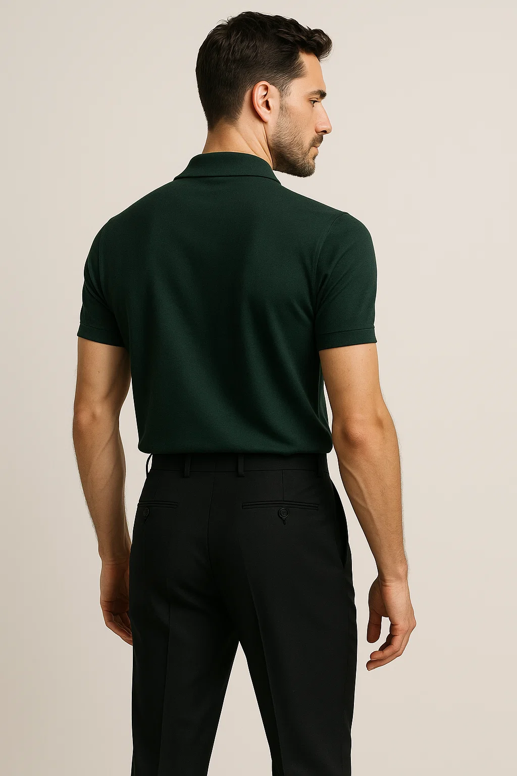 Plain Dark Green Pique Polo TZ - 002
