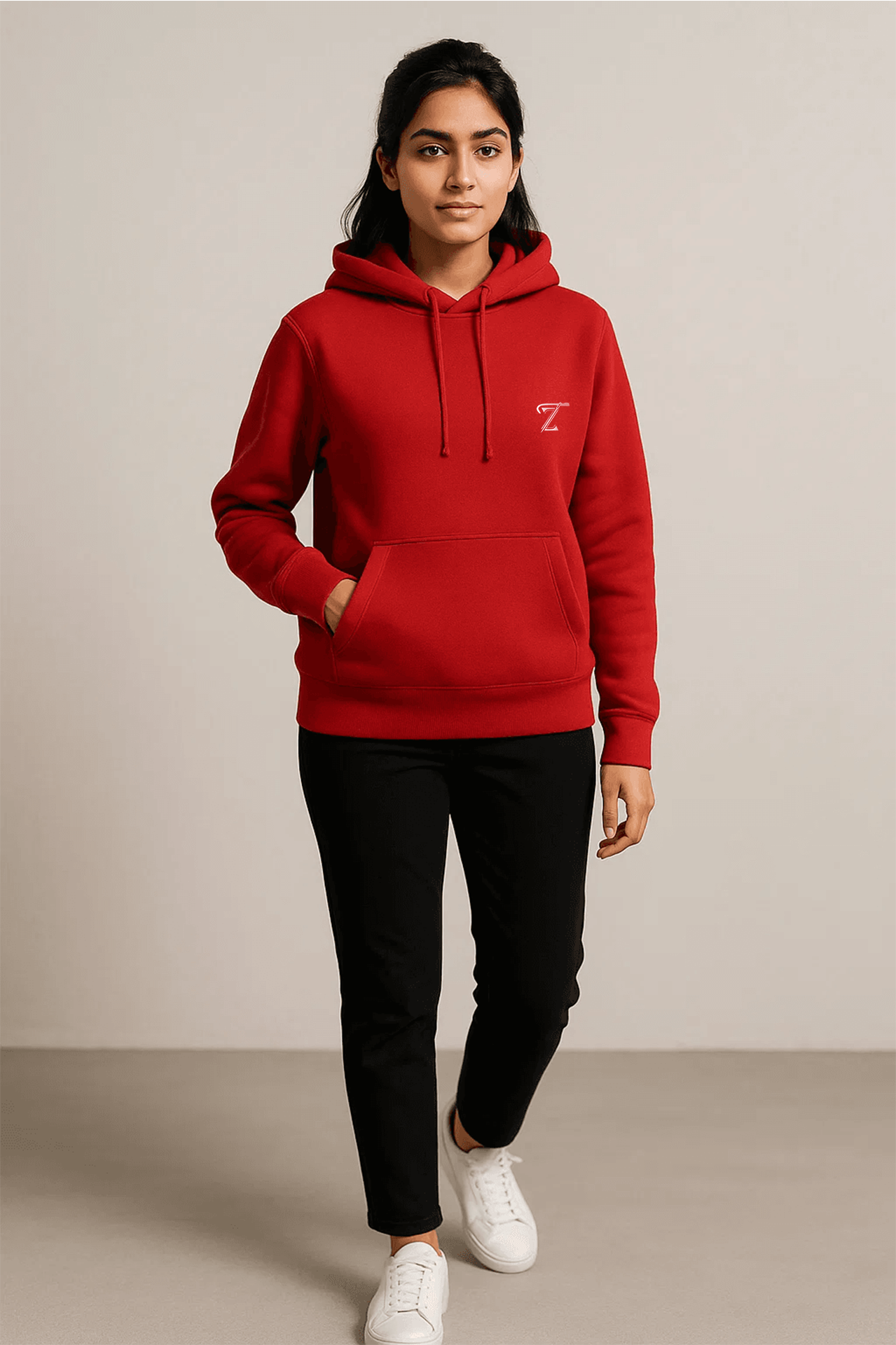 Premium Apple Red Fleece Hoodie