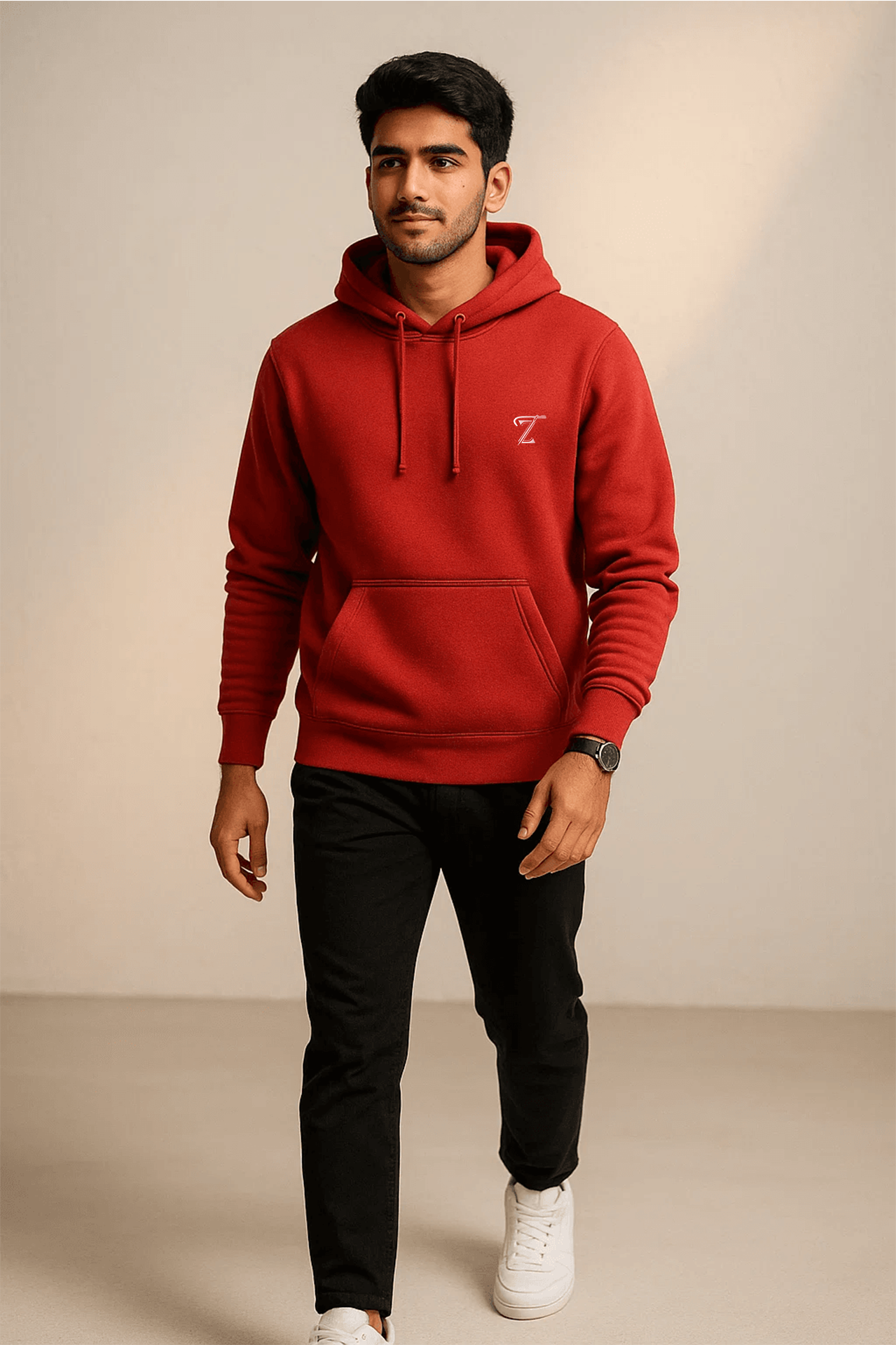 Premium Apple Red Fleece Hoodie