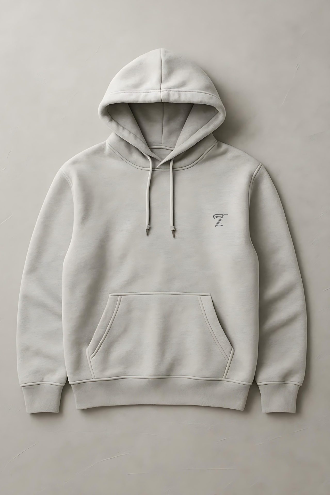 Premium Light Grey Fleece Hoodie