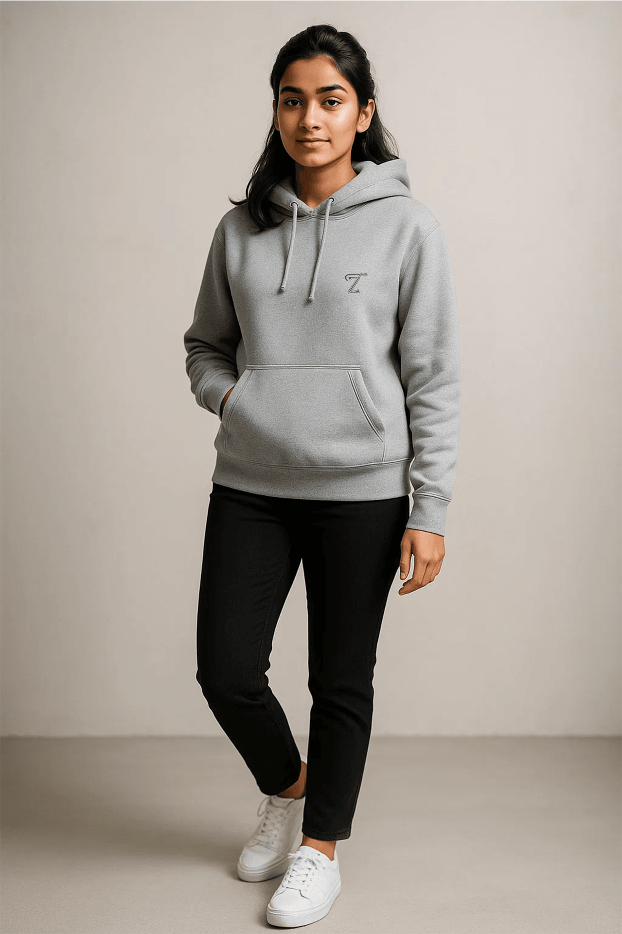 Premium Light Grey Fleece Hoodie