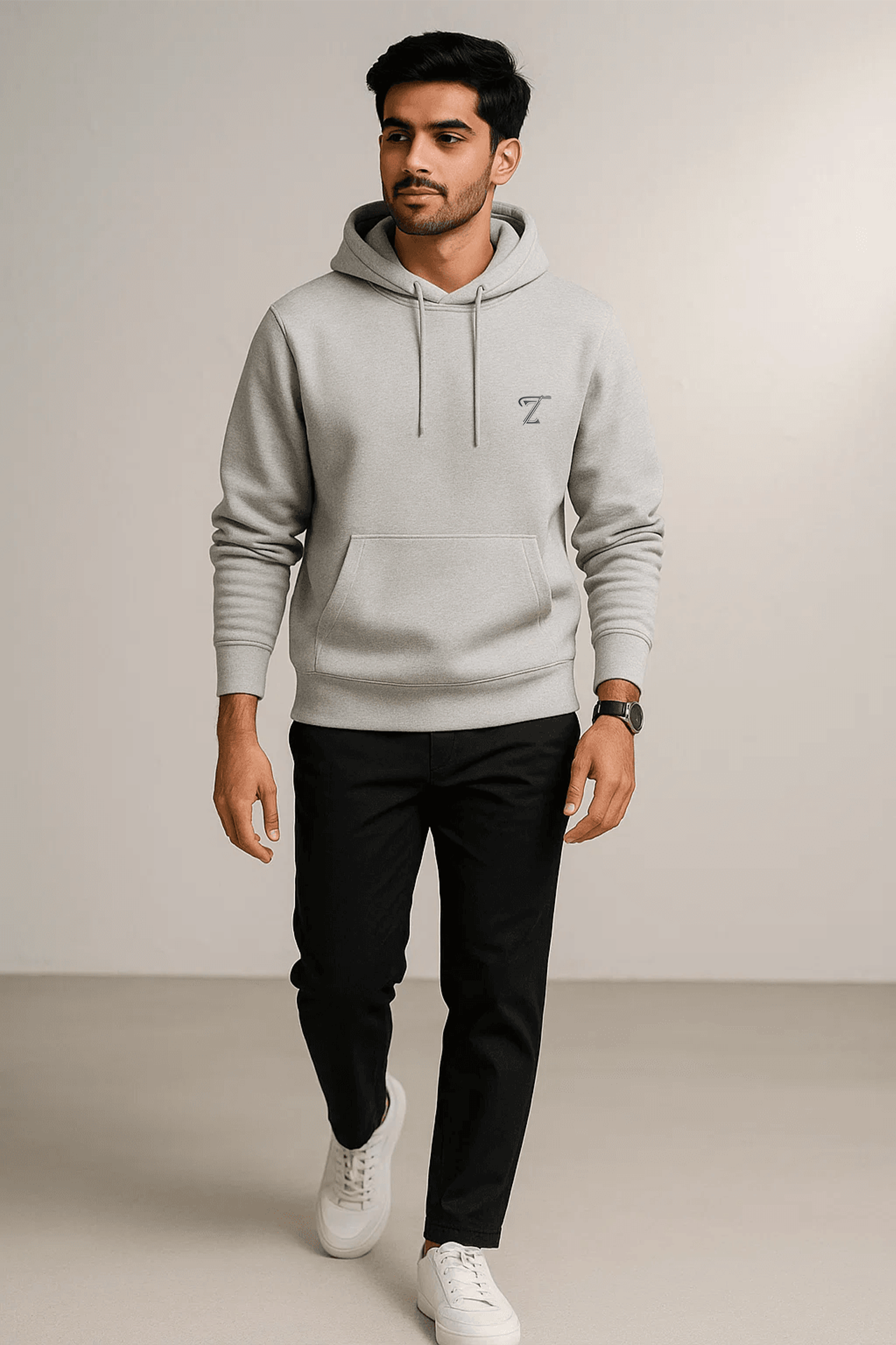 Premium Light Grey Fleece Hoodie
