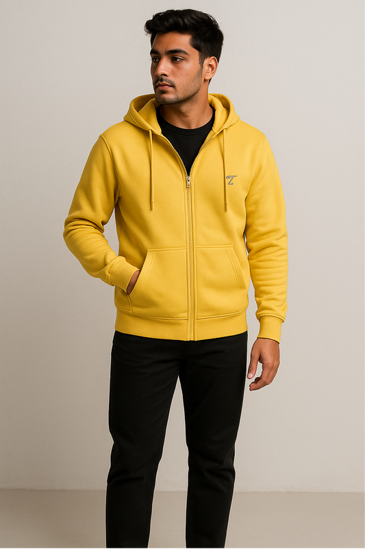 Premium Yellow Fleece Zipper