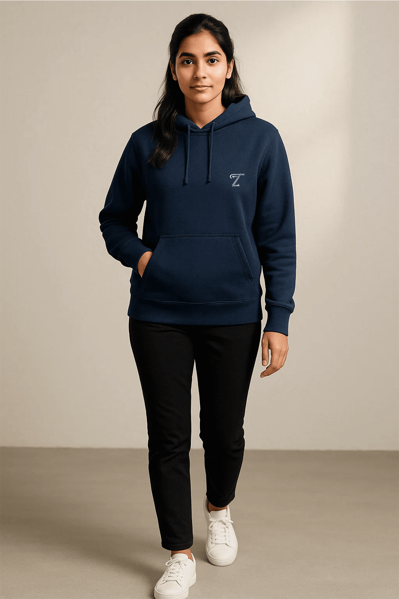 Premium Navy Blue Fleece Hoodie