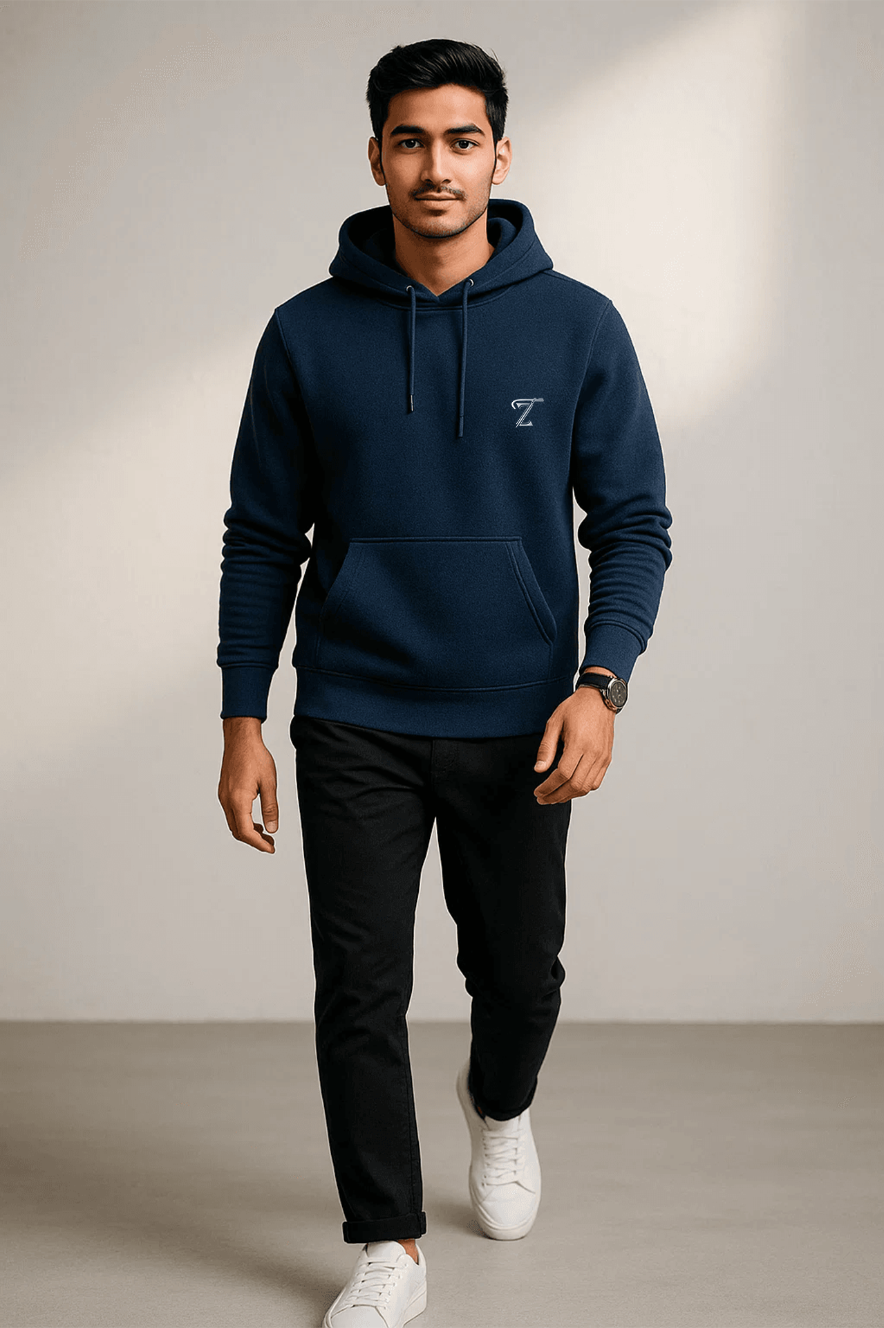 Premium Navy Blue Fleece Hoodie