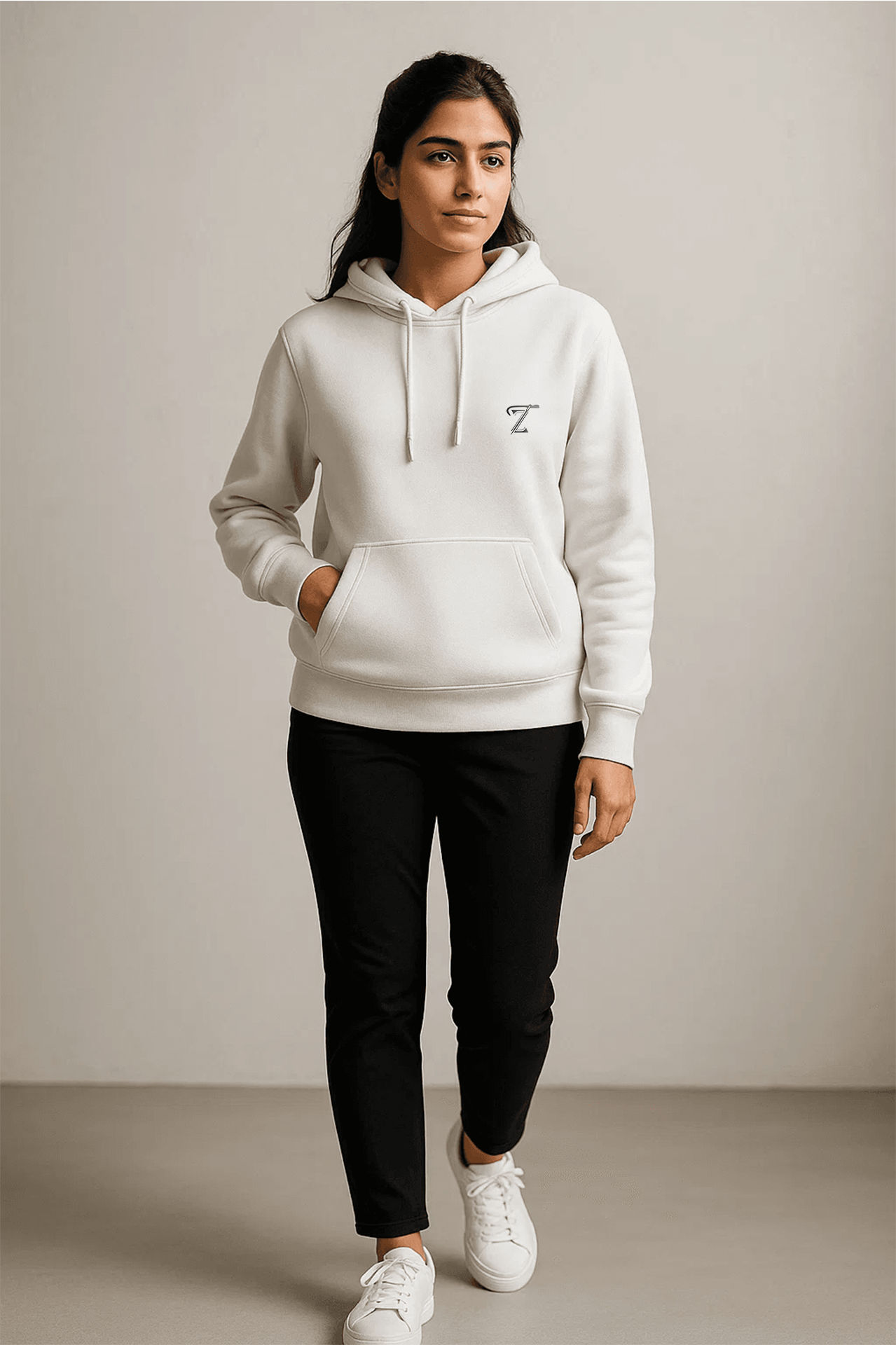 Premium White Fleece Hoodie