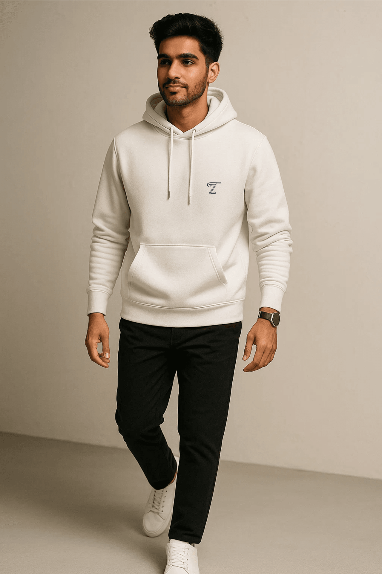 Premium White Fleece Hoodie