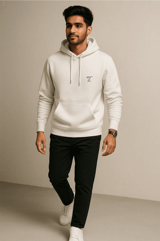 Premium White Fleece Hoodie