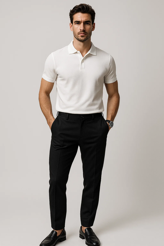 Plain White Pique Polo TZ - 006